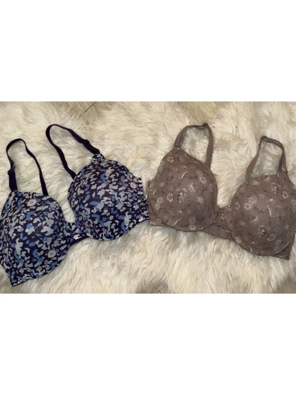 2 Warners 01593 This Is Not A Bra Full Coverage T-Shirt Bras Floral Womens 34C